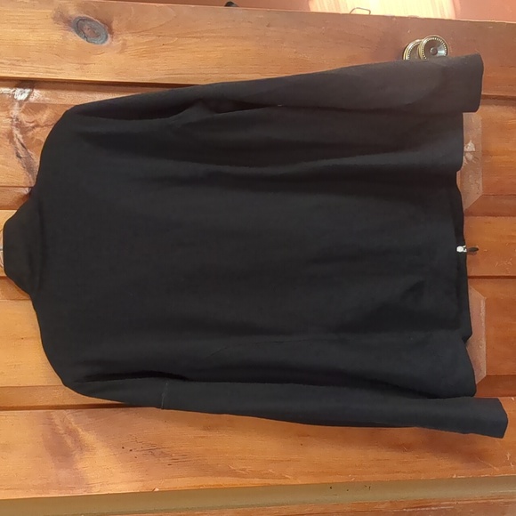 JOCKEY* long sleeve zip front peter pan arm pocket stretchy fabric black jacket - Picture 2 of 9